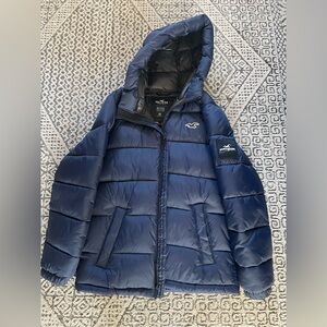 Hollister Winter puffer jacket size XS navy blue